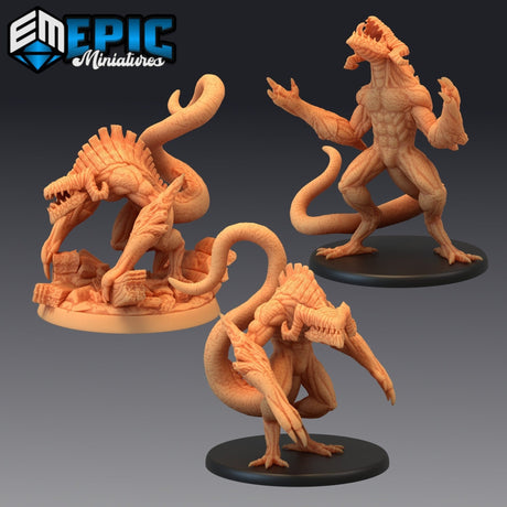 Cave Beast Miniature | Set of 3 - Tabletop RPG & D&D miniature. Perfect for wargaming & collectors