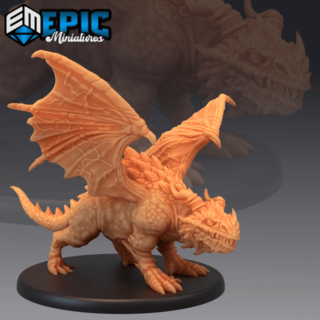 Cave Dragon Miniature | A - Tabletop RPG & D&D miniature. Perfect for wargaming & collectors