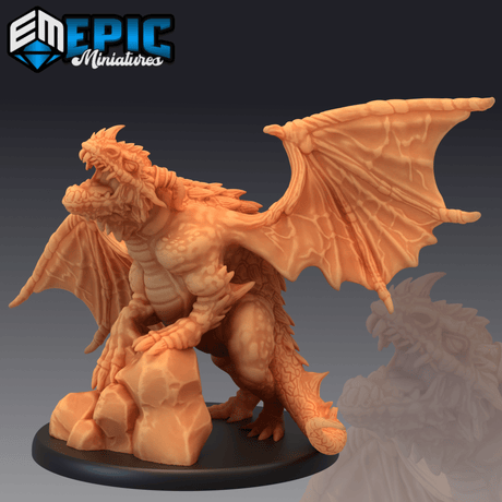Cave Dragon Miniature | B - Tabletop RPG & D&D miniature. Perfect for wargaming & collectors