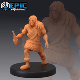 Caveman Human Miniature | A - Tabletop RPG & D&D miniature. Perfect for wargaming & collectors