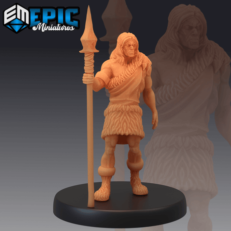 Caveman Human Miniature | B - Tabletop RPG & D&D miniature. Perfect for wargaming & collectors