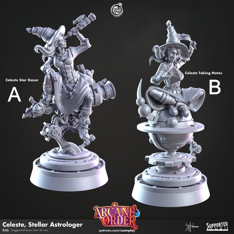 Celeste, Stellar Astrologer Miniature | A - Tabletop RPG & D&D miniature. Perfect for wargaming & collectors
