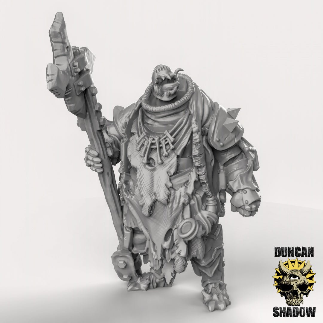 Chaos Brutes with helberds Miniature | B - Tabletop RPG & D&D miniature. Perfect for wargaming & collectors