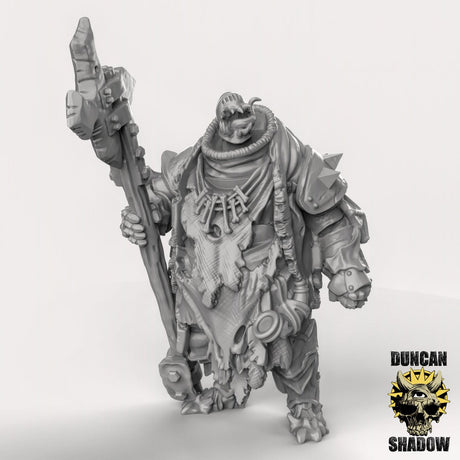 Chaos Brutes with helberds Miniature | B - Tabletop RPG & D&D miniature. Perfect for wargaming & collectors