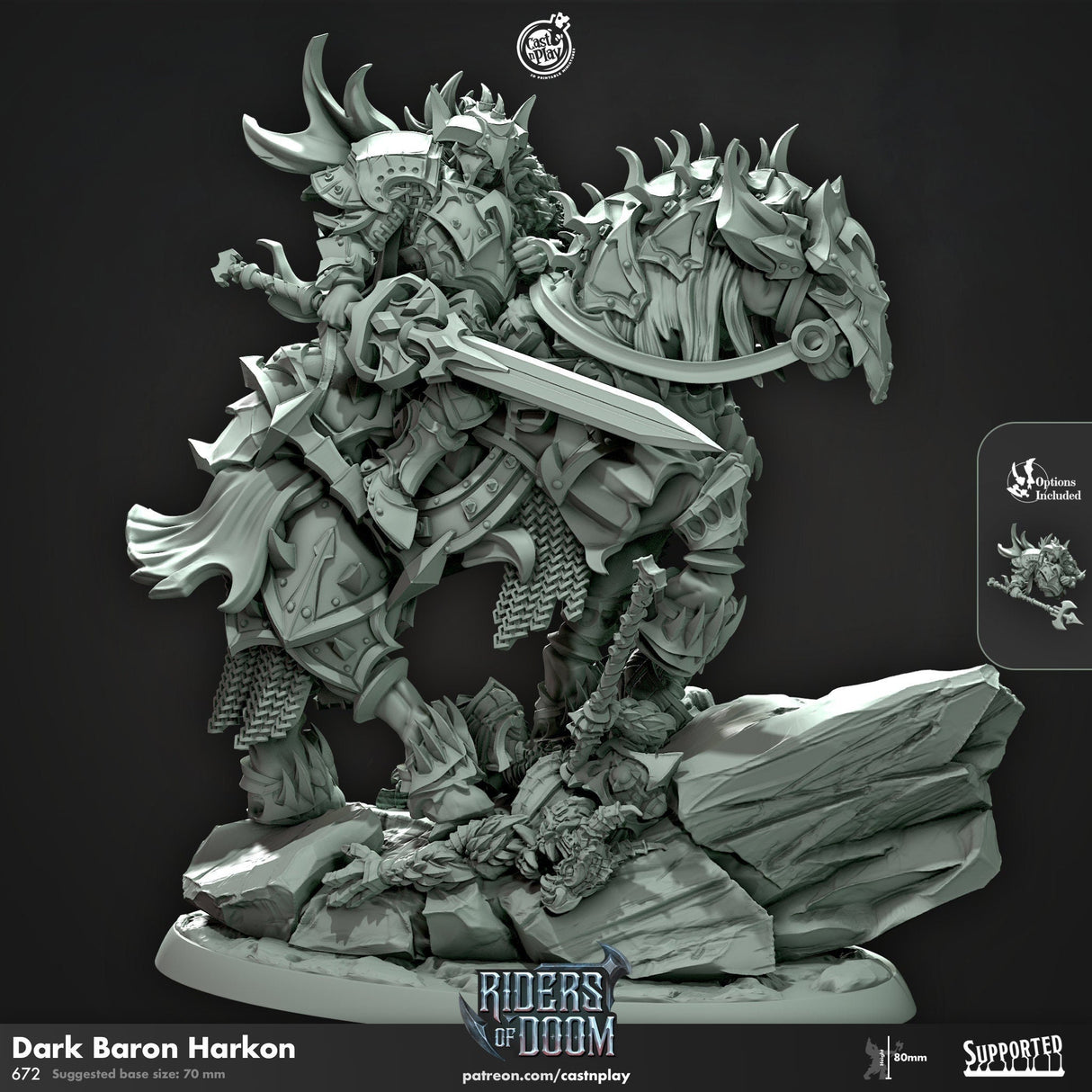 Chaos Knights bundle Miniature | Baron Harkon - Tabletop RPG & D&D miniature. Perfect for wargaming & collectors