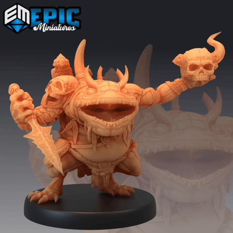 Chaos Toad Miniature | B - Tabletop RPG & D&D miniature. Perfect for wargaming & collectors