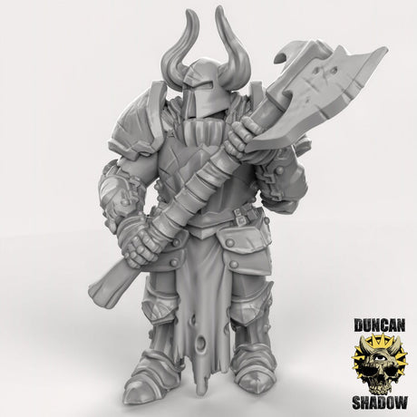 Chaos Warrior with twohanded axes Miniature | A - Tabletop RPG & D&D miniature. Perfect for wargaming & collectors