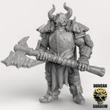 Chaos Warrior with twohanded axes Miniature | B - Tabletop RPG & D&D miniature. Perfect for wargaming & collectors