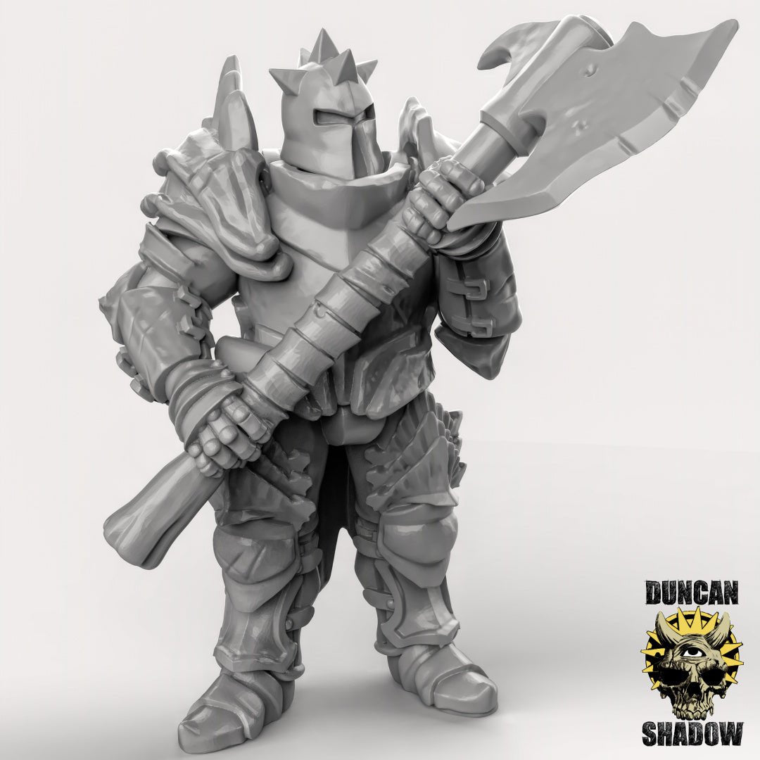 Chaos Warrior with twohanded axes Miniature | E - Tabletop RPG & D&D miniature. Perfect for wargaming & collectors