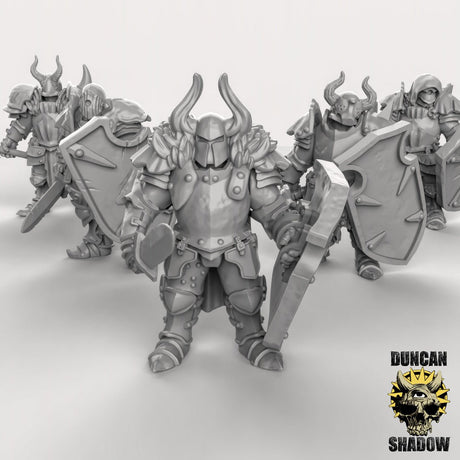 Chaos Warrior knight Miniature | Set of 5 - Tabletop RPG & D&D miniature. Perfect for wargaming & collectors
