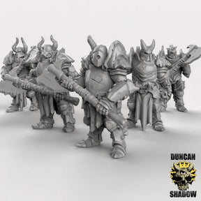 Chaos Warrior with twohanded axes Miniature | Set of 5 - Tabletop RPG & D&D miniature. Perfect for wargaming & collectors