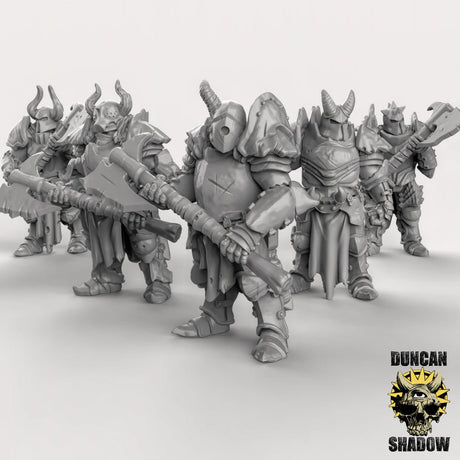 Chaos Warrior with twohanded axes Miniature | Set of 5 - Tabletop RPG & D&D miniature. Perfect for wargaming & collectors