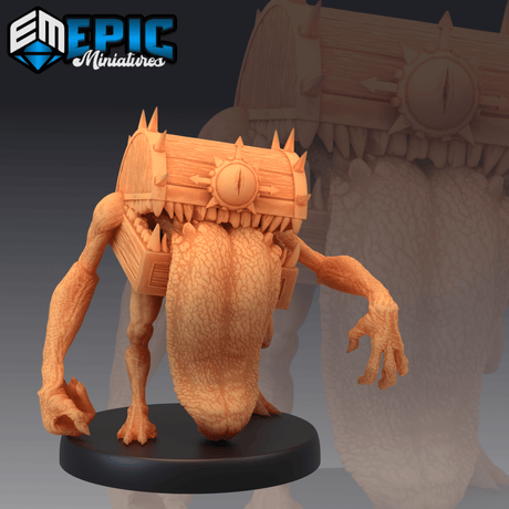 Chest Mimic Miniature Set | A - Tabletop RPG & D&D miniature. Perfect for wargaming & collectors