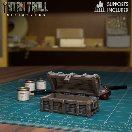 Chest Mimic Miniature | A - Tabletop RPG & D&D miniature. Perfect for wargaming & collectors