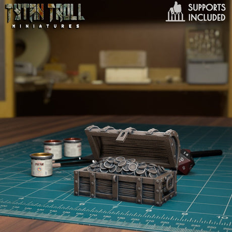 Chest Mimic Miniature | B - Tabletop RPG & D&D miniature. Perfect for wargaming & collectors