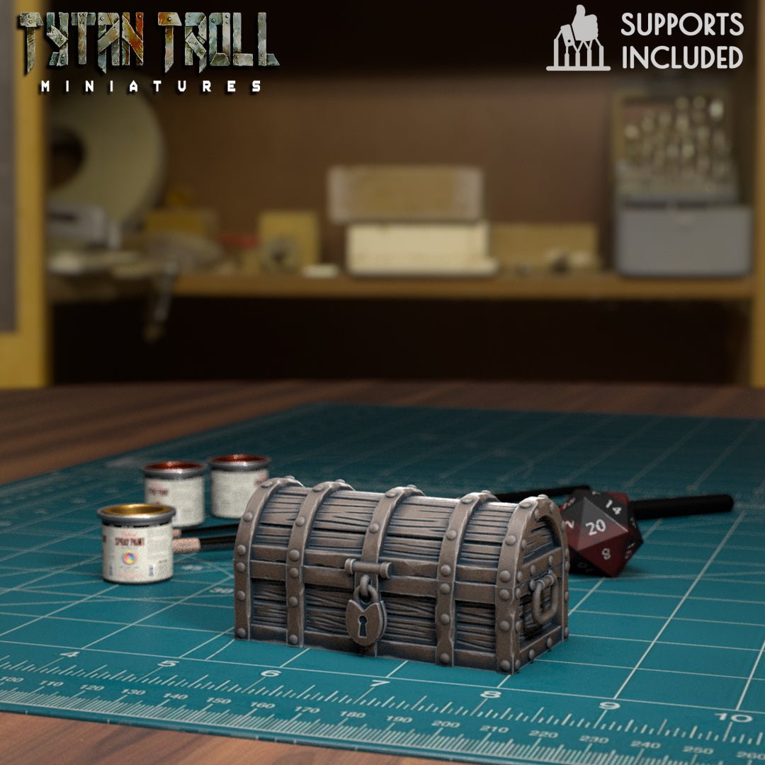 Chest Mimic Miniature | C - Tabletop RPG & D&D miniature. Perfect for wargaming & collectors