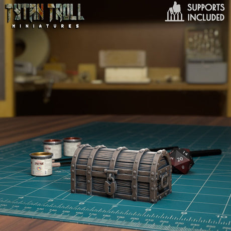 Chest Mimic Miniature | C - Tabletop RPG & D&D miniature. Perfect for wargaming & collectors