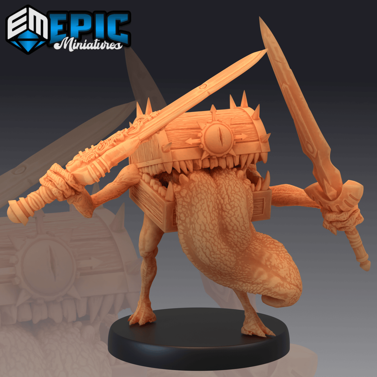 Chest Mimic Miniature Set | C - Tabletop RPG & D&D miniature. Perfect for wargaming & collectors