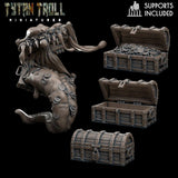 Chest Mimic Miniature | Set of 4 - Tabletop RPG & D&D miniature. Perfect for wargaming & collectors