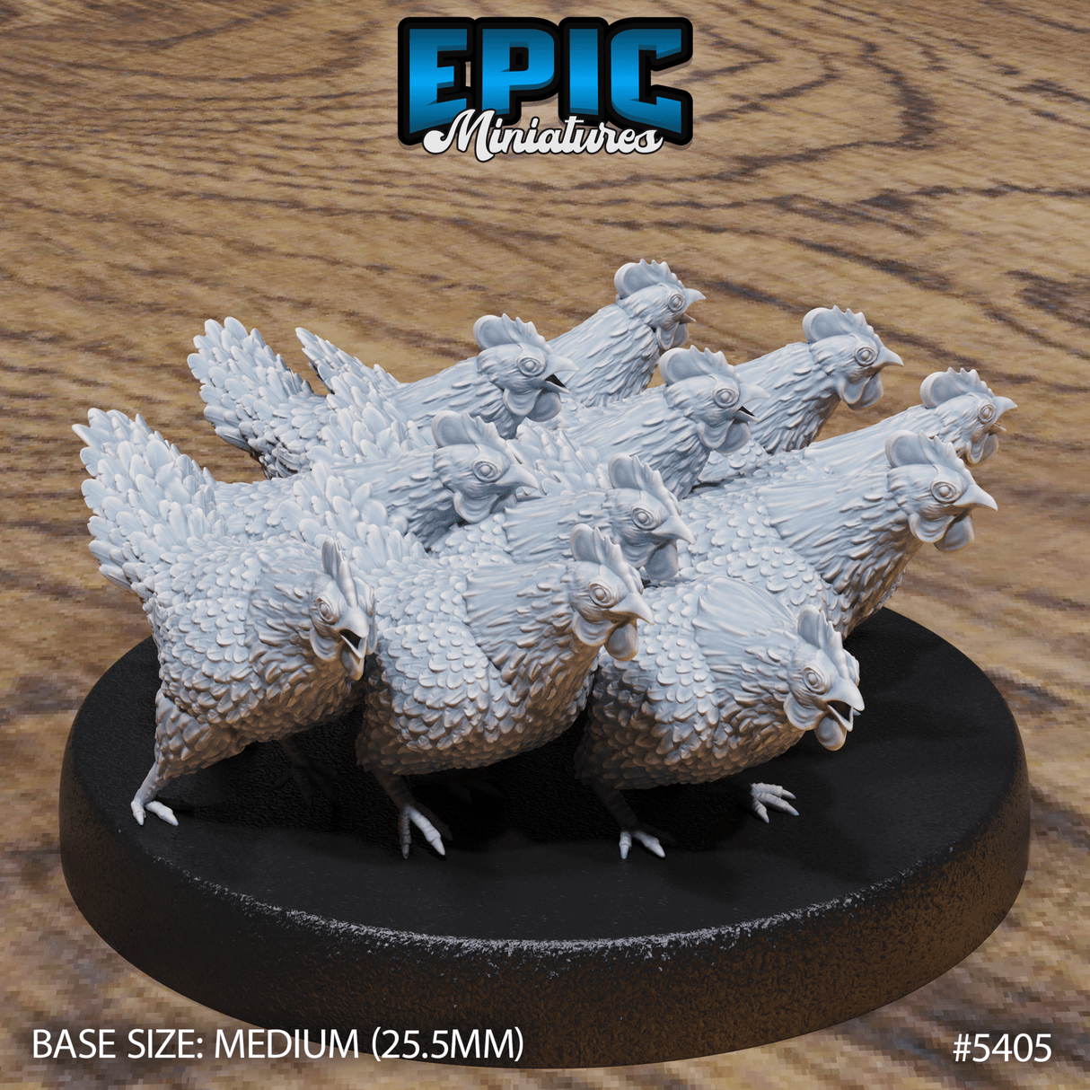 Chicken Swarm Miniature | B - Tabletop RPG & D&D miniature. Perfect for wargaming & collectors