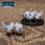 Chicken Swarm Miniature | Set of 2 - Tabletop RPG & D&D miniature. Perfect for wargaming & collectors