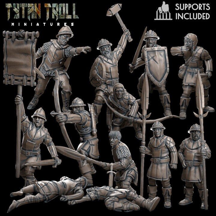 City Guards Bundle Deal Miniature | Full Set All Models - Tabletop RPG & D&D miniature. Perfect for wargaming & collectors