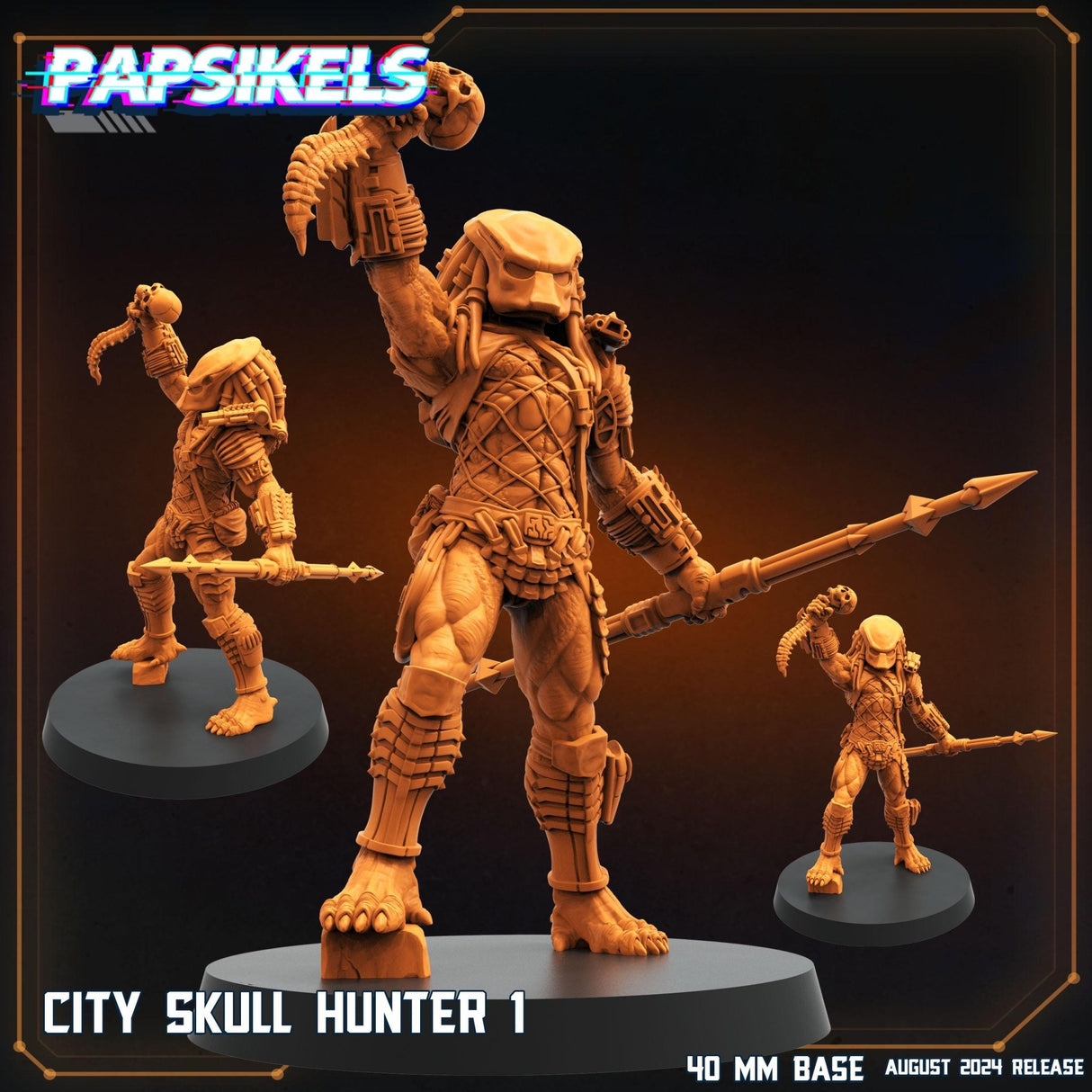 City Skull Hunter Miniature | City Hunter A - Tabletop RPG & D&D miniature. Perfect for wargaming & collectors