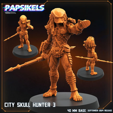 City Skull Hunter Miniature | City Hunter C - Tabletop RPG & D&D miniature. Perfect for wargaming & collectors