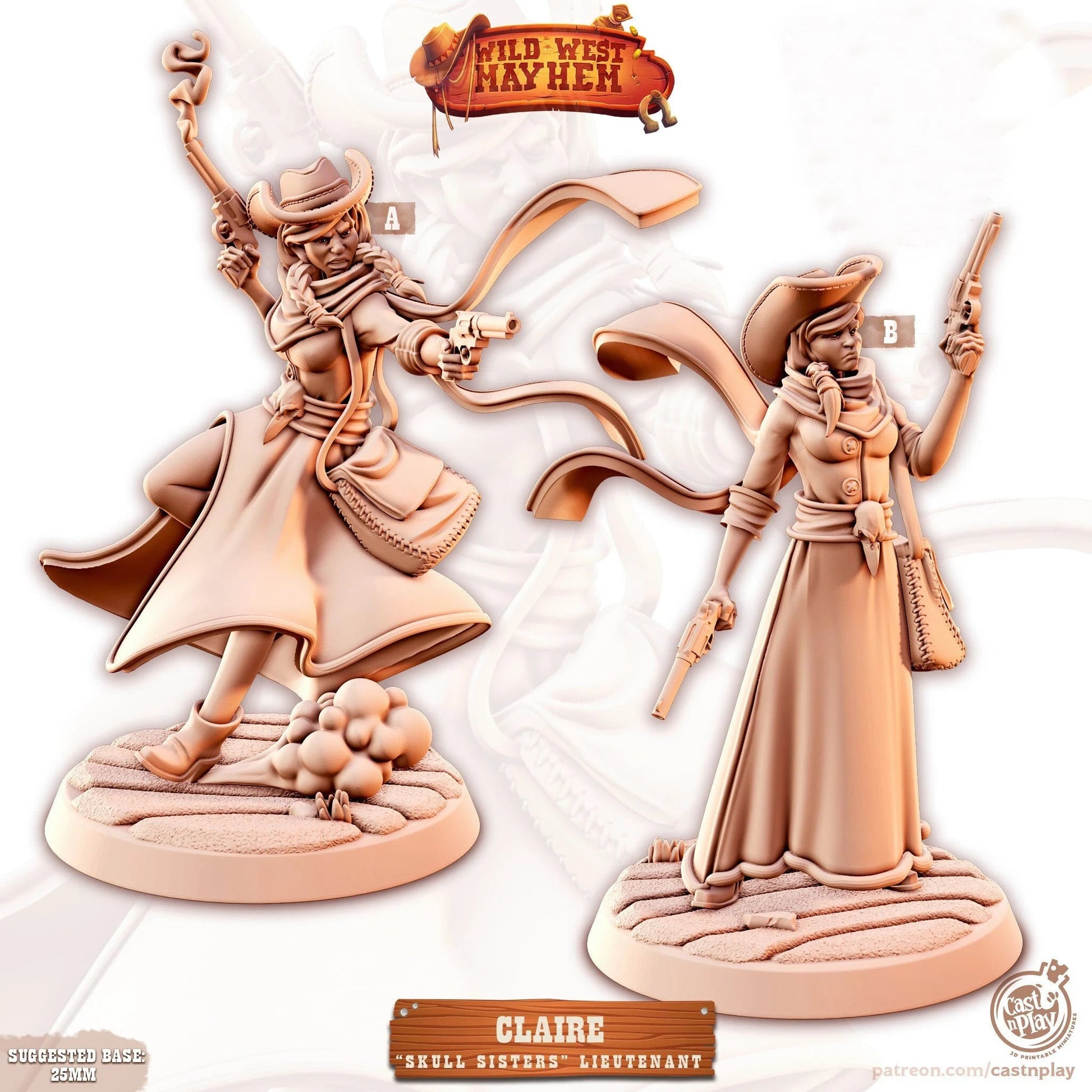Claire Skull Bandit Lieutenant Miniature - Set of 2 - 28mm
