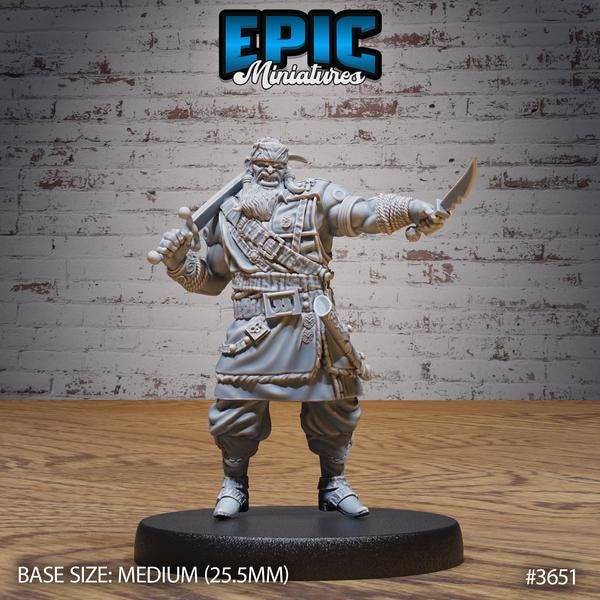 Coast Bandit Miniature | 3651 - Tabletop RPG & D&D miniature. Perfect for wargaming & collectors