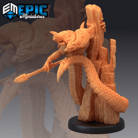 Cobra Folk Miniature | B - Tabletop RPG & D&D miniature. Perfect for wargaming & collectors