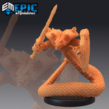 Cobra Folk Miniature | C - Tabletop RPG & D&D miniature. Perfect for wargaming & collectors