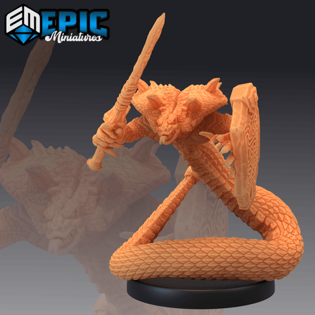 Cobra Folk Miniature | C - Tabletop RPG & D&D miniature. Perfect for wargaming & collectors