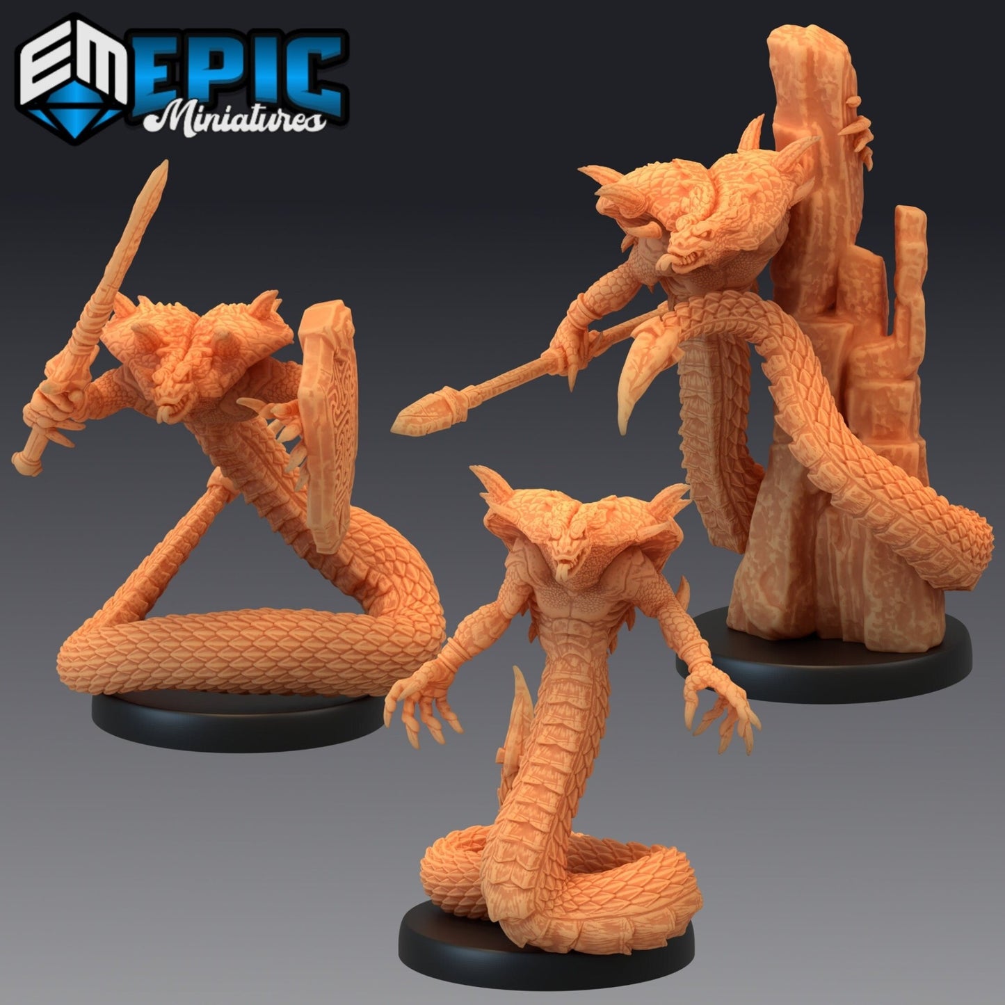 Cobra Folk Miniature - Set of 3 - 28mm