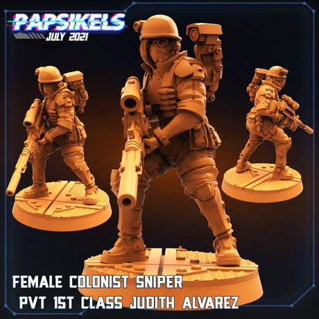 Colonial Marine Fireteam Miniature | A - Tabletop RPG & D&D miniature. Perfect for wargaming & collectors