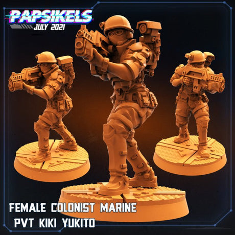 Colonial Marine Fireteam Miniature | C - Tabletop RPG & D&D miniature. Perfect for wargaming & collectors
