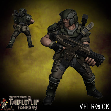 Colonial Marine squad Miniature | C - Tabletop RPG & D&D miniature. Perfect for wargaming & collectors