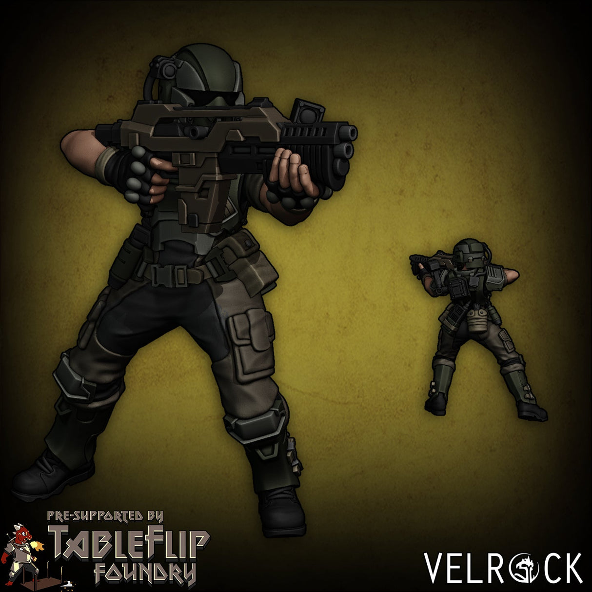 Colonial Marines Miniature | A - Tabletop RPG & D&D miniature. Perfect for wargaming & collectors
