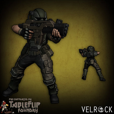 Colonial Marines Miniature | A - Tabletop RPG & D&D miniature. Perfect for wargaming & collectors