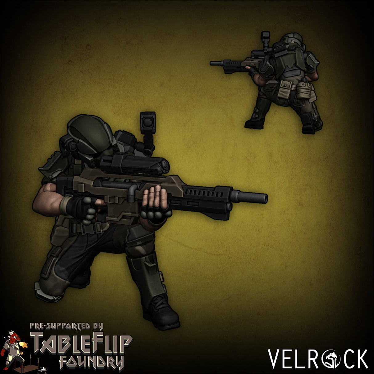Colonial Marines Miniature | D - Tabletop RPG & D&D miniature. Perfect for wargaming & collectors