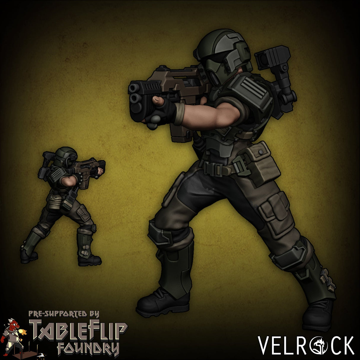 Colonial Marines Miniature | E - Tabletop RPG & D&D miniature. Perfect for wargaming & collectors