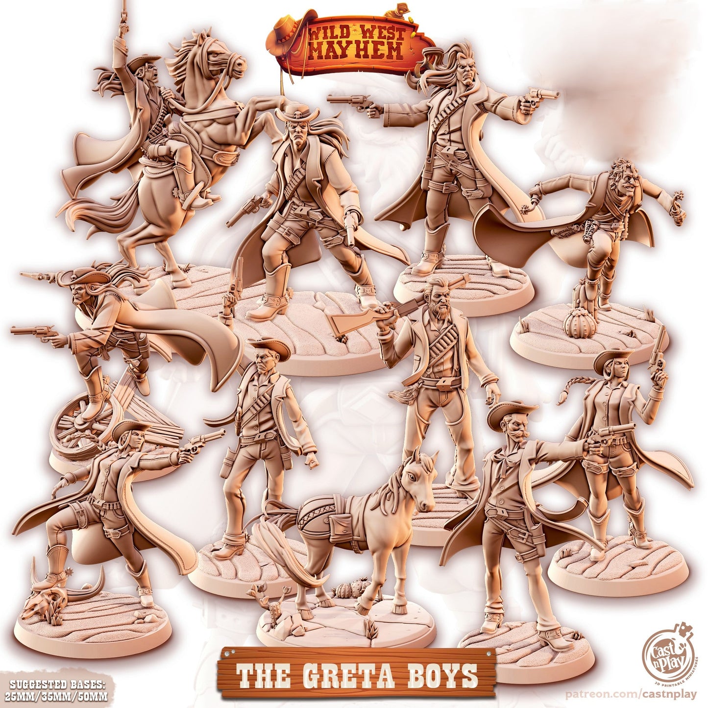 Complete Cowboy Miniature - Full Set All Models - 28mm