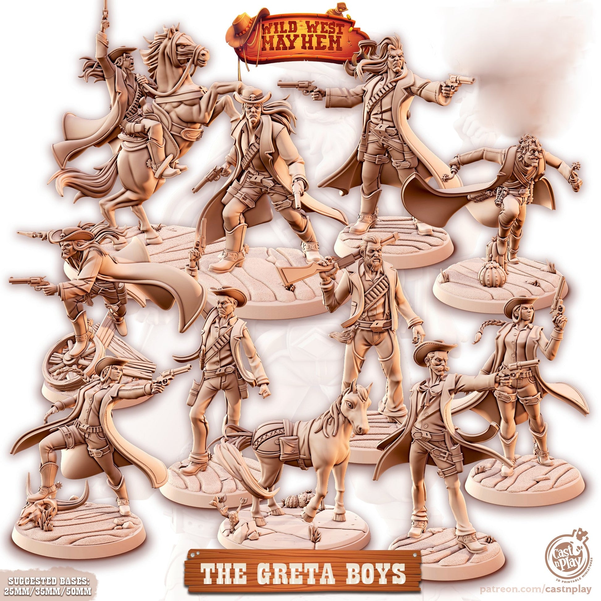 Complete Cowboy Miniature - Full Set All Models - 28mm