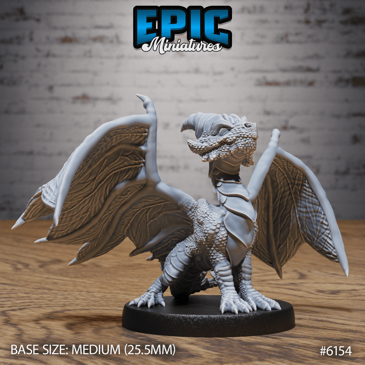 Copper Dragon Wyrmling Miniature | 6154 - Tabletop RPG & D&D miniature. Perfect for wargaming & collectors