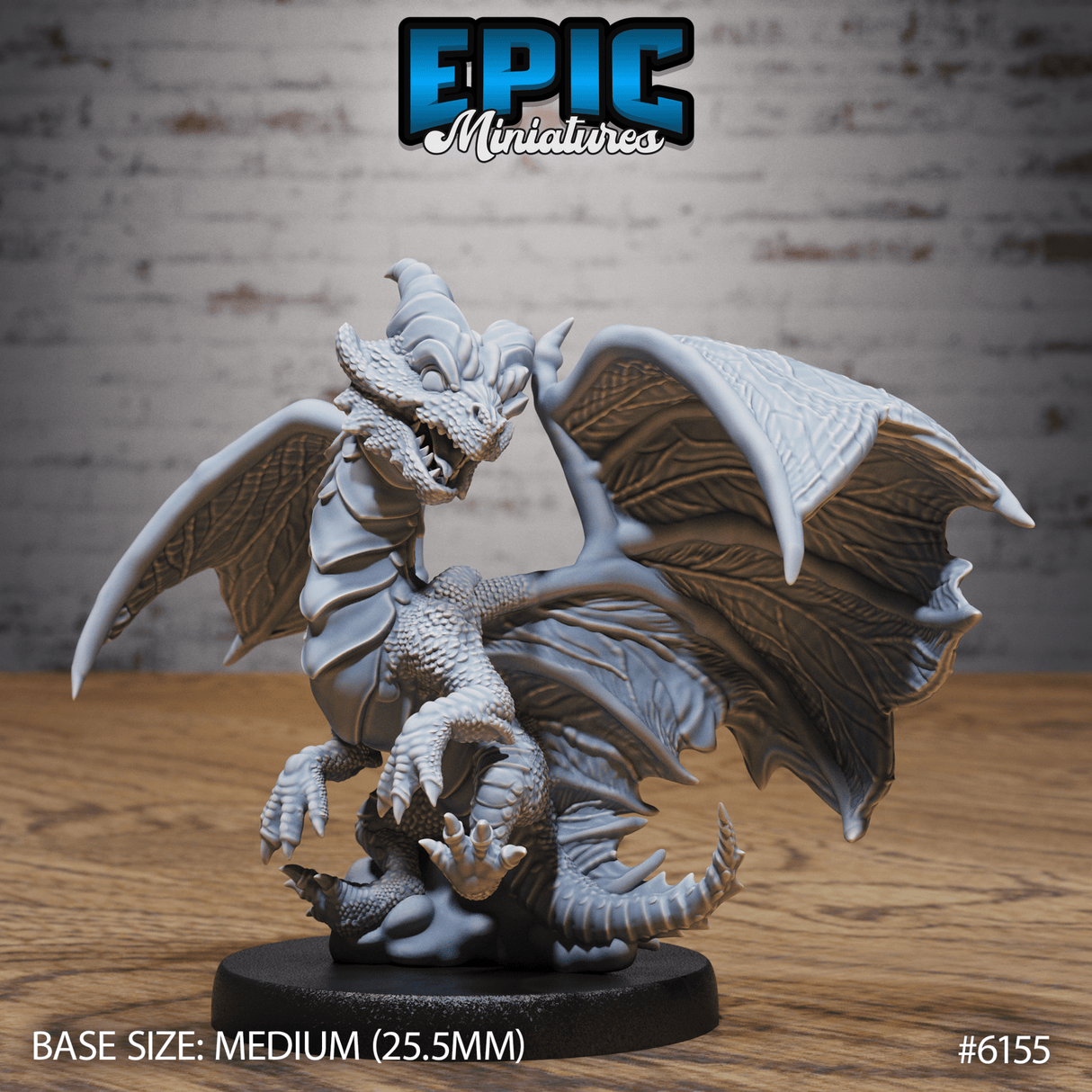 Copper Dragon Wyrmling Miniature | 6155 - Tabletop RPG & D&D miniature. Perfect for wargaming & collectors