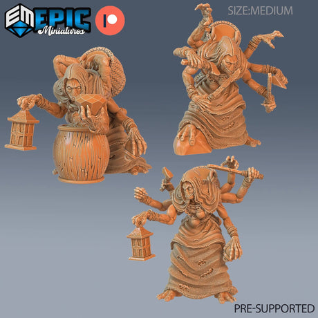 Corpse Collector Miniature | Set of 3 - Tabletop RPG & D&D miniature. Perfect for wargaming & collectors