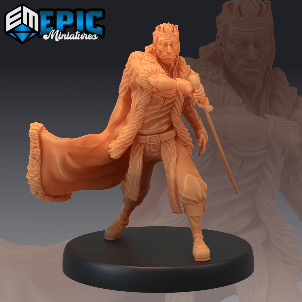 Corrupt King Miniature | B - Tabletop RPG & D&D miniature. Perfect for wargaming & collectors