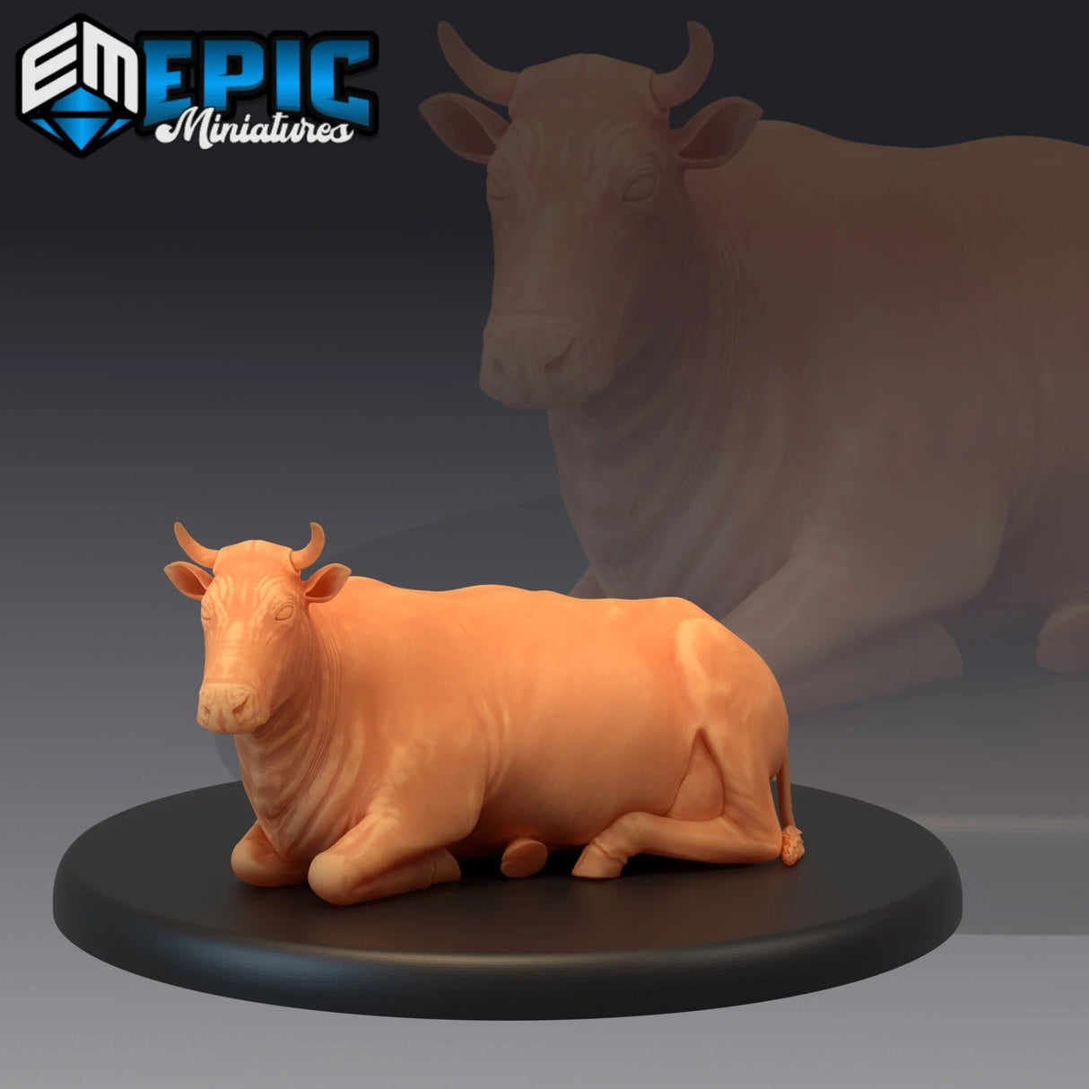 Cow Miniature | C - Tabletop RPG & D&D miniature. Perfect for wargaming & collectors