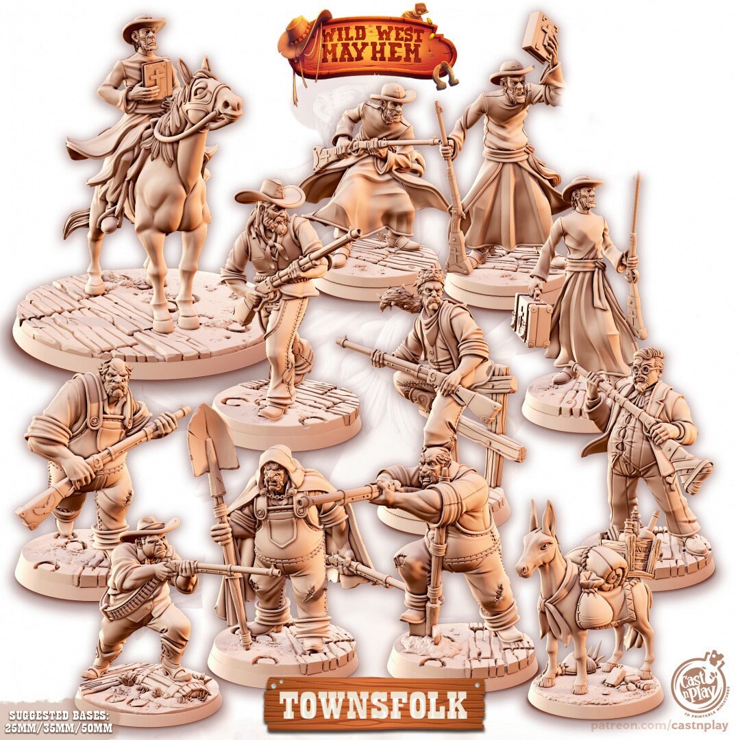 Cowboy miniatures bundle for RPG campaigns