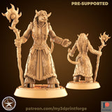 CowFolk Shaman Miniature | 367 - Tabletop RPG & D&D miniature. Perfect for wargaming & collectors